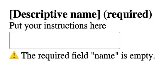 The result of the mentioned code. A label, a hint, a text field and an error message